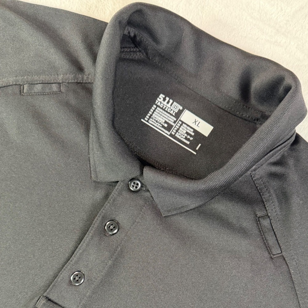 5.11 Tactical Performance Polo Long Sleeve Moisture Wicking Black Mens XL